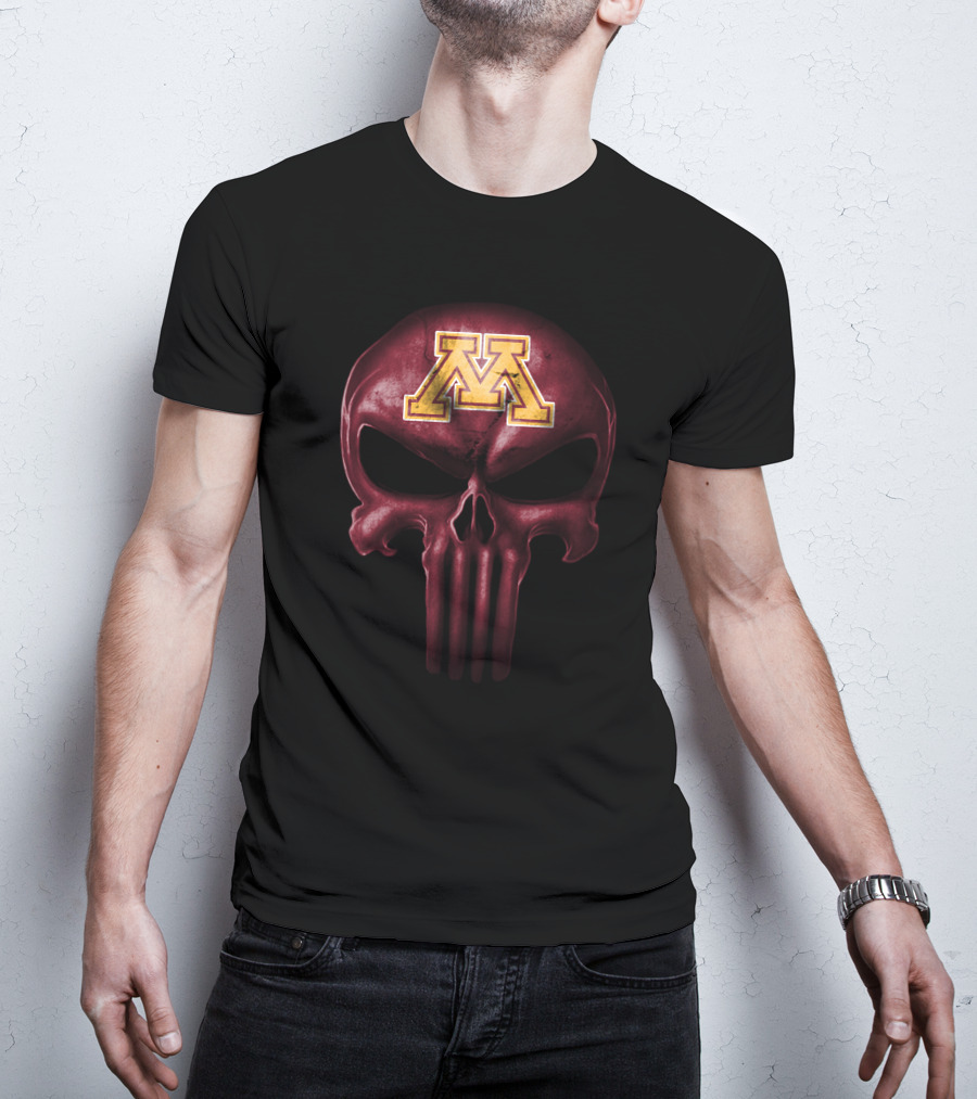 Minnesota Golden Gophers M Logo Skull T-Shirt