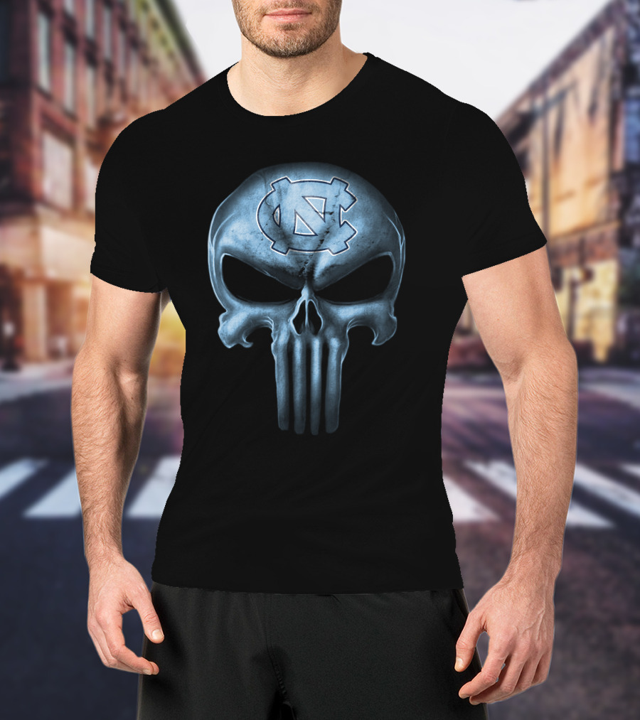 North Carolina Tar Heels Skull T-Shirt