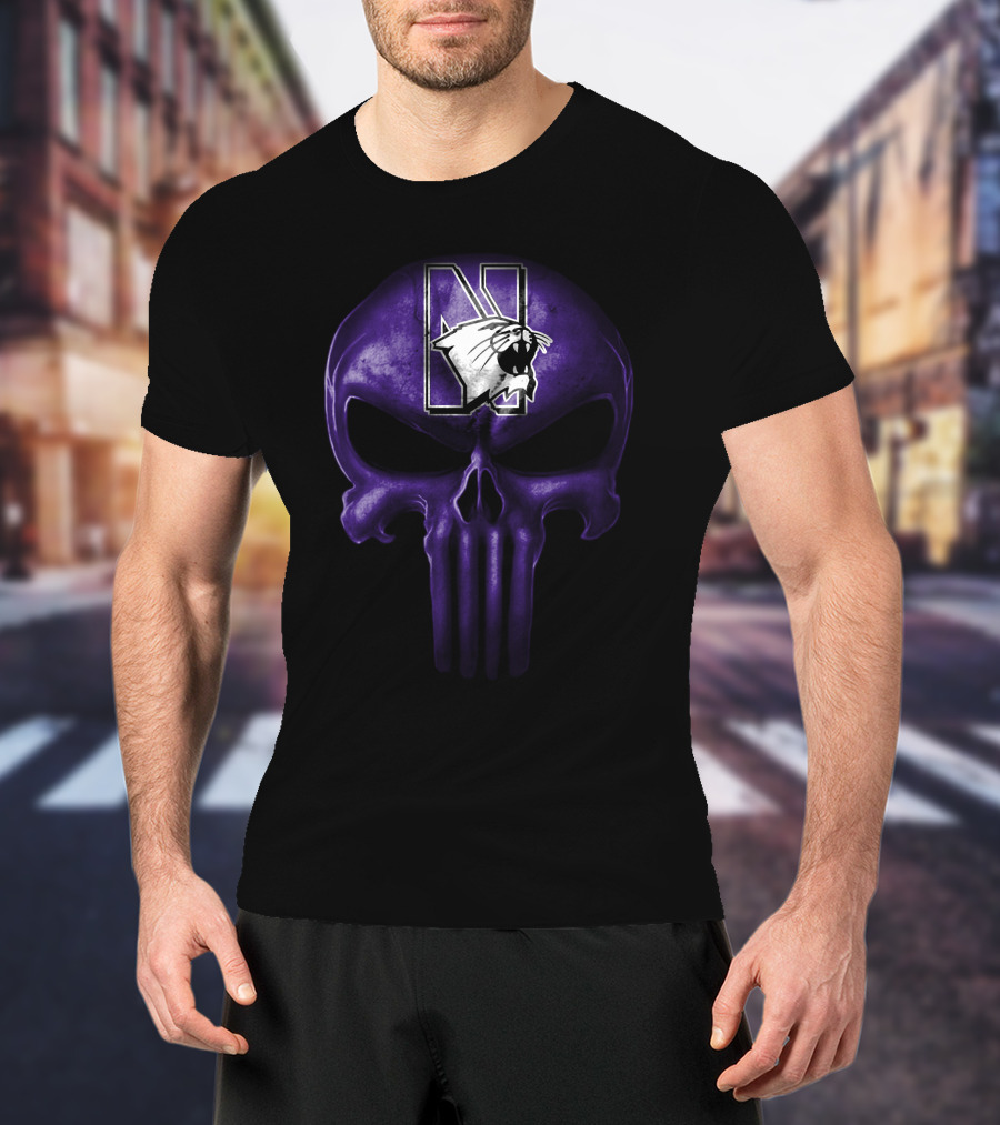 Northwestern Wildcats Skull Logo Purple T-Shirt
