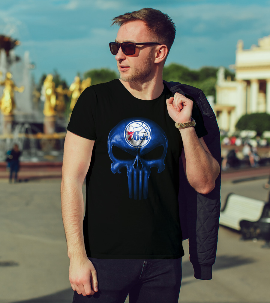 Philadelphia 76ers Punisher Skull T-Shirt