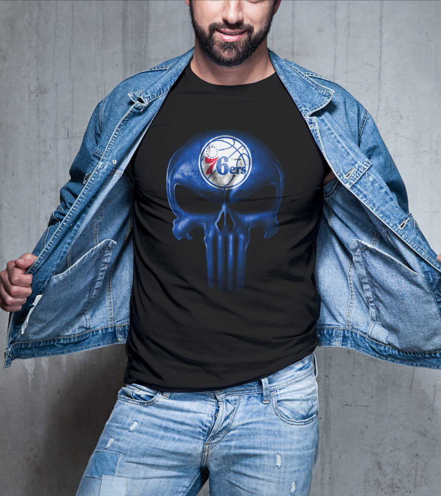 Philadelphia 76ers Punisher Skull T-Shirt