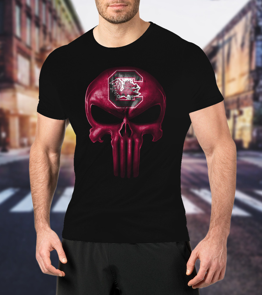 South Carolina Gamecocks Skull Logo Design With Team T-Shirt