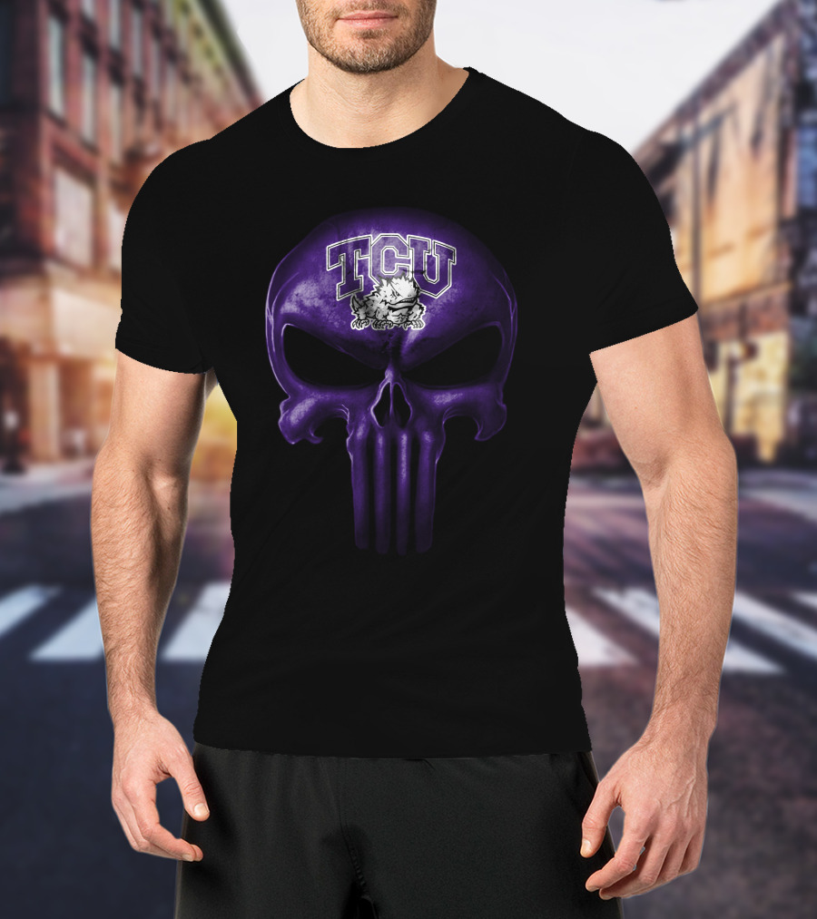 Tcu Horned Frogs Purple Skull T-Shirt