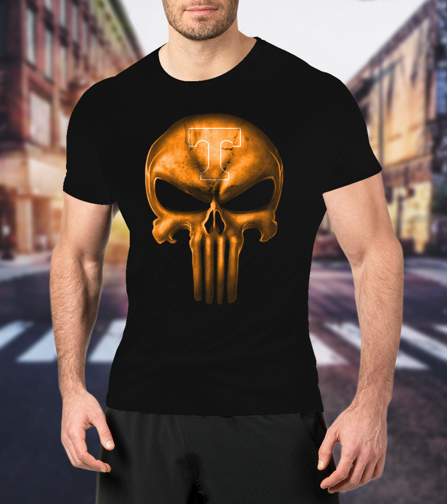 Tennessee Volunteers Skull Punisher Style T-Shirt