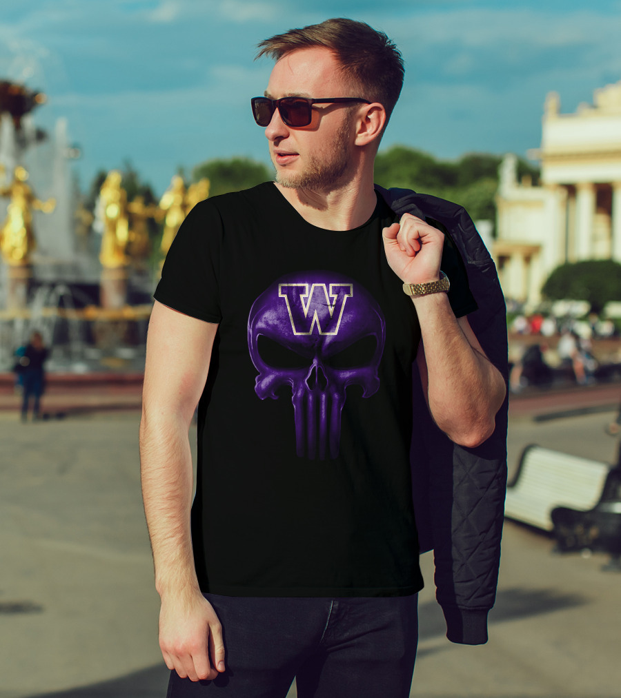 Washington Huskies Skull W T-Shirt