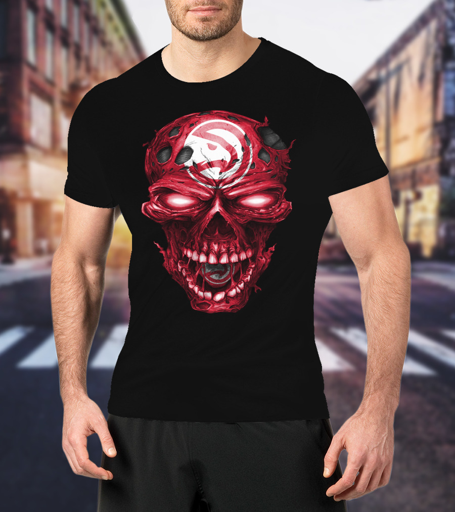 Atlanta Hawks Red Skull T-Shirt