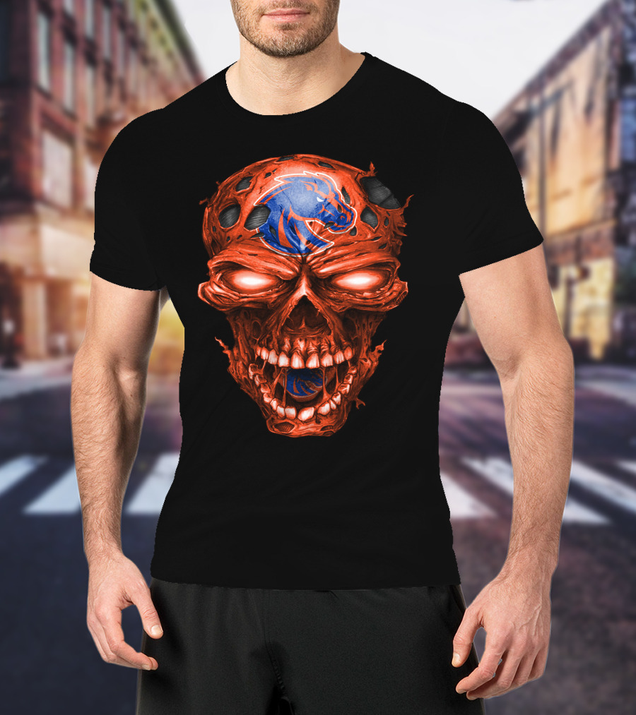 Boise State Broncos Fiery Skull T-Shirt