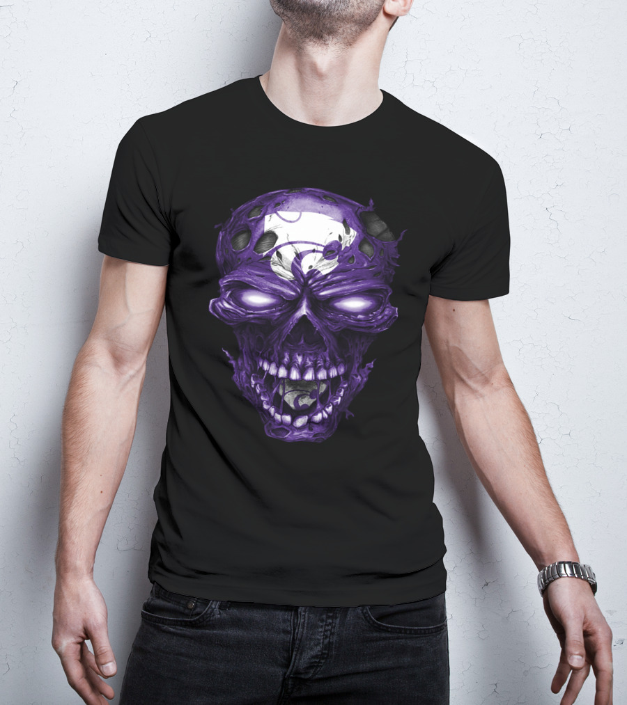 Kansas State Wildcats Purple Skull With Team T-Shirt