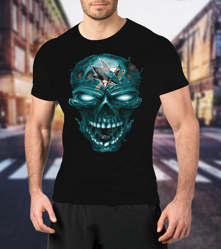 San Jose Sharks Skull Graphic With Team T-Shirt