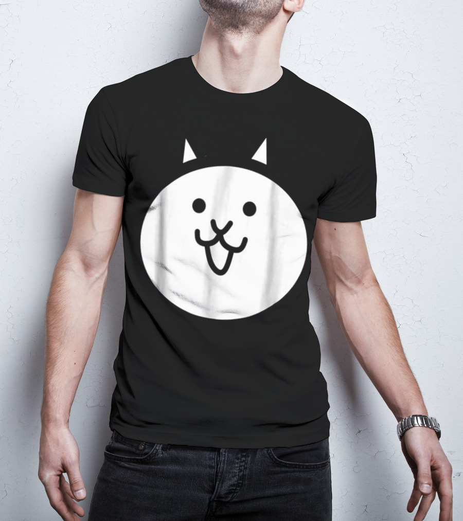 Battle Cat Meme Face Icon Cute Minimalist Circle T-Shirt