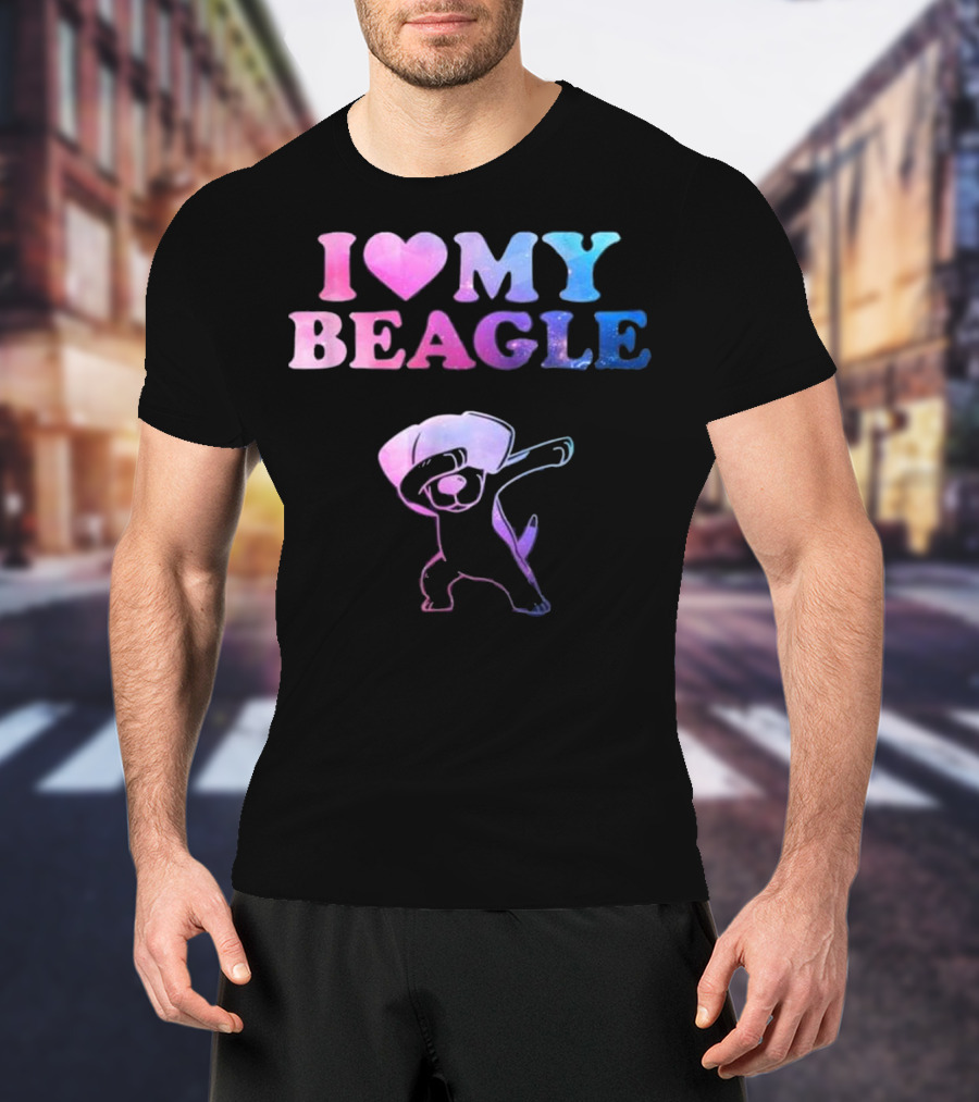 I Love My Beagle Dabbing Puppy T-Shirt