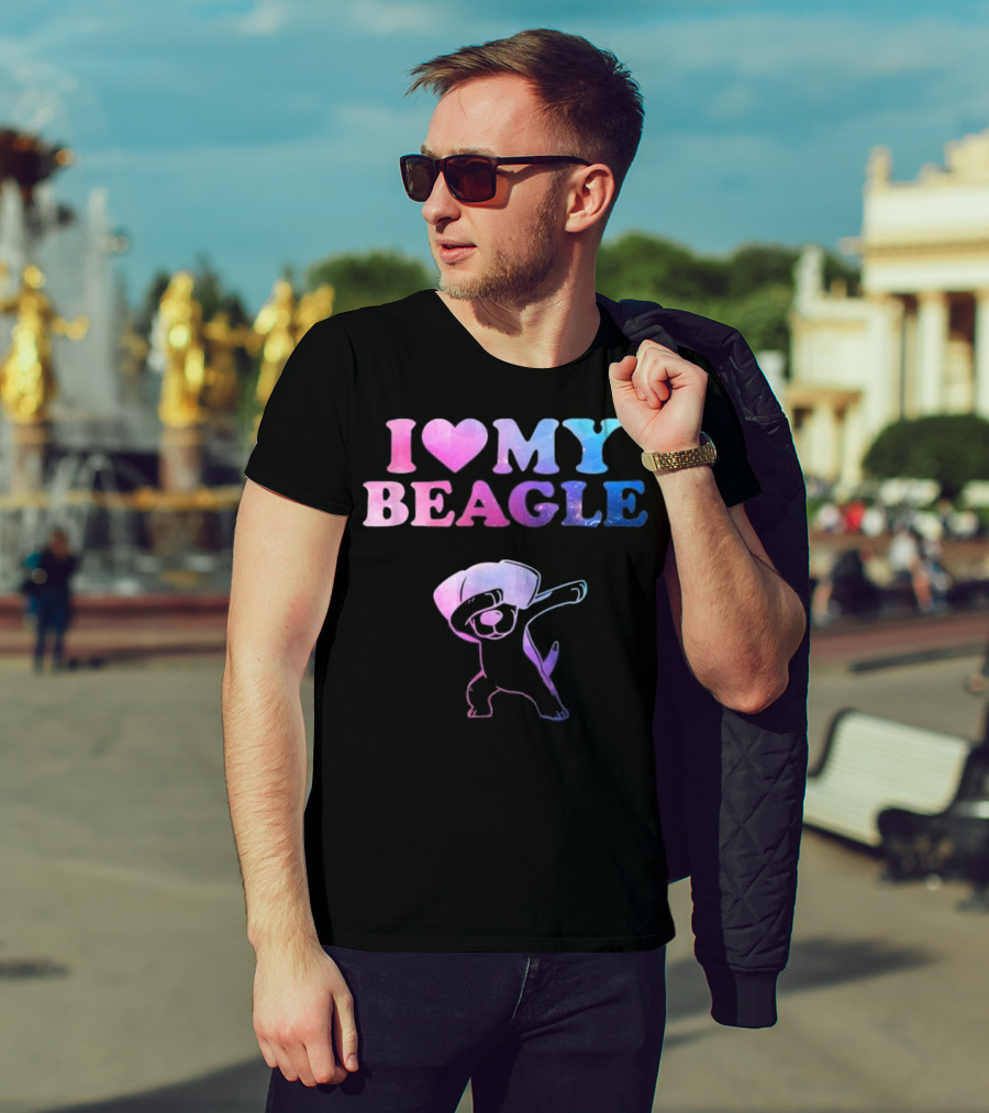 I Love My Beagle Dabbing Puppy T-Shirt