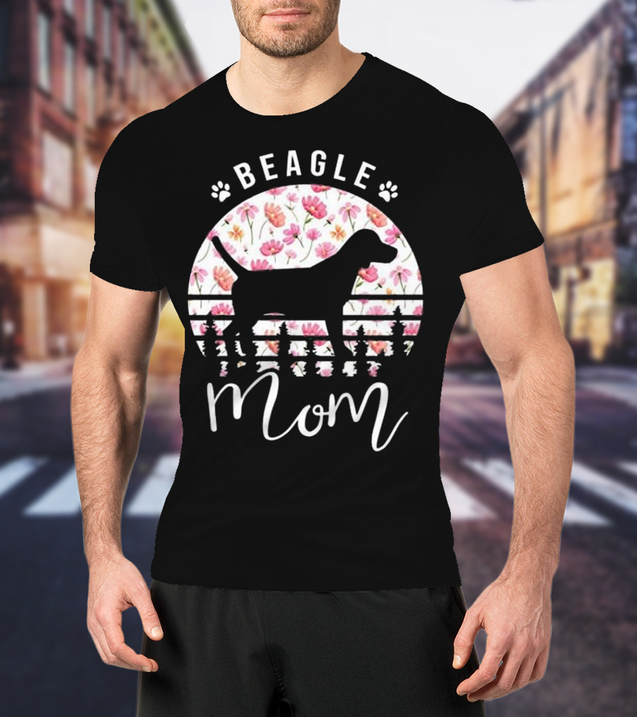 Beagle Mom Floral Mother's Day T-Shirt