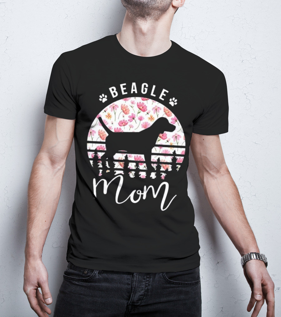 Beagle Mom Floral Mother's Day T-Shirt