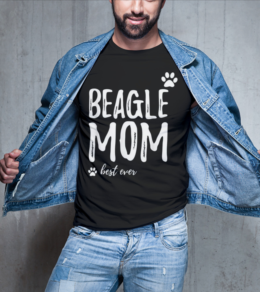 BEAGLE MOM Best Ever Paw Print Funny For Dog T-Shirt