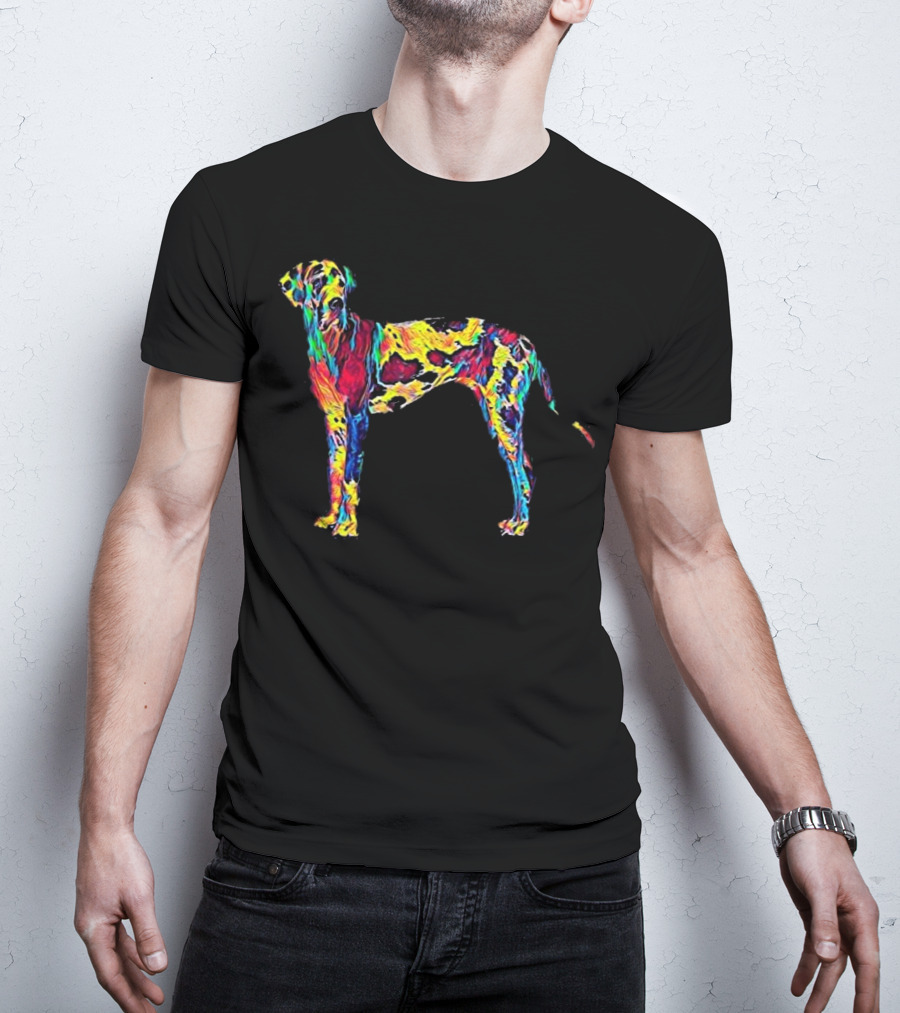 Big Dog Great Dane Colorful Psychedelic T-Shirt
