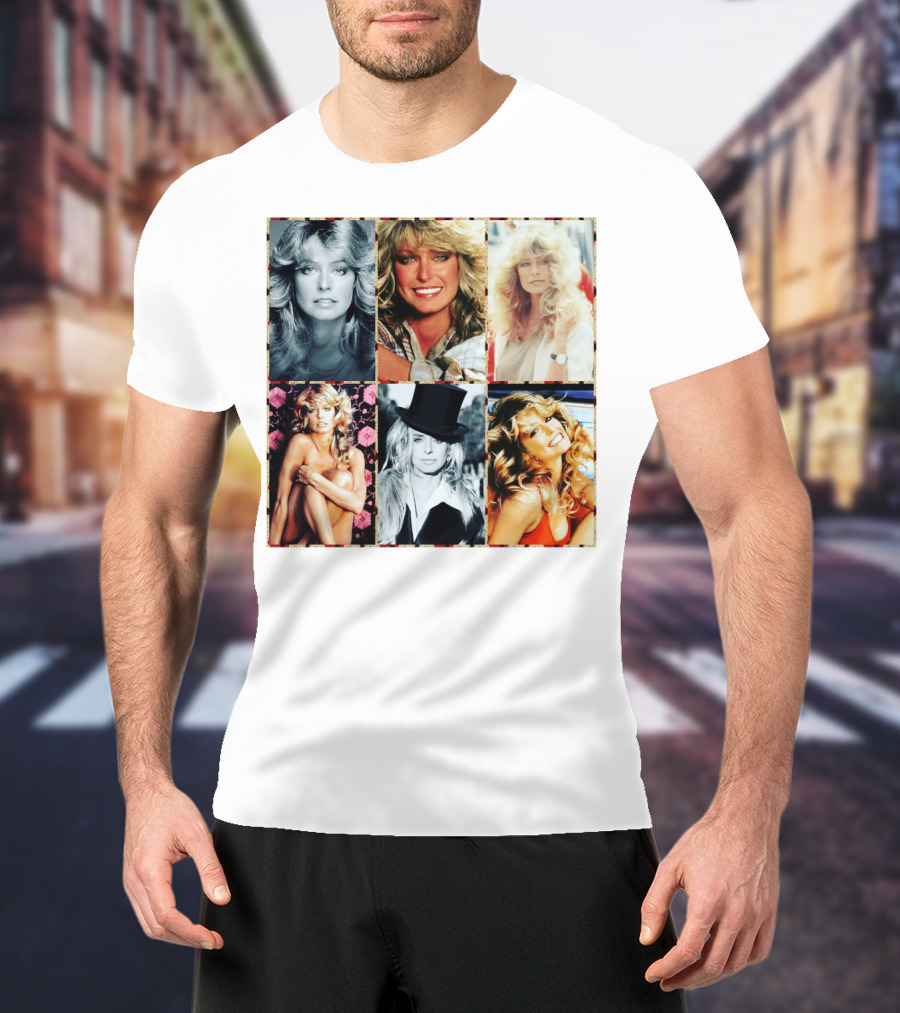Farrah Fawcett Iconic Photo Collage T-Shirt