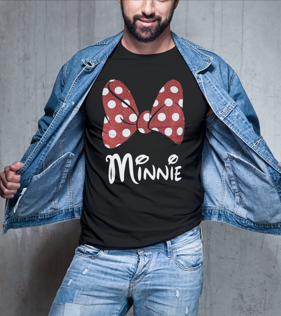 Disney Minnie Mouse Glitter Bow Red Polka Dot Minnie T-Shirt
