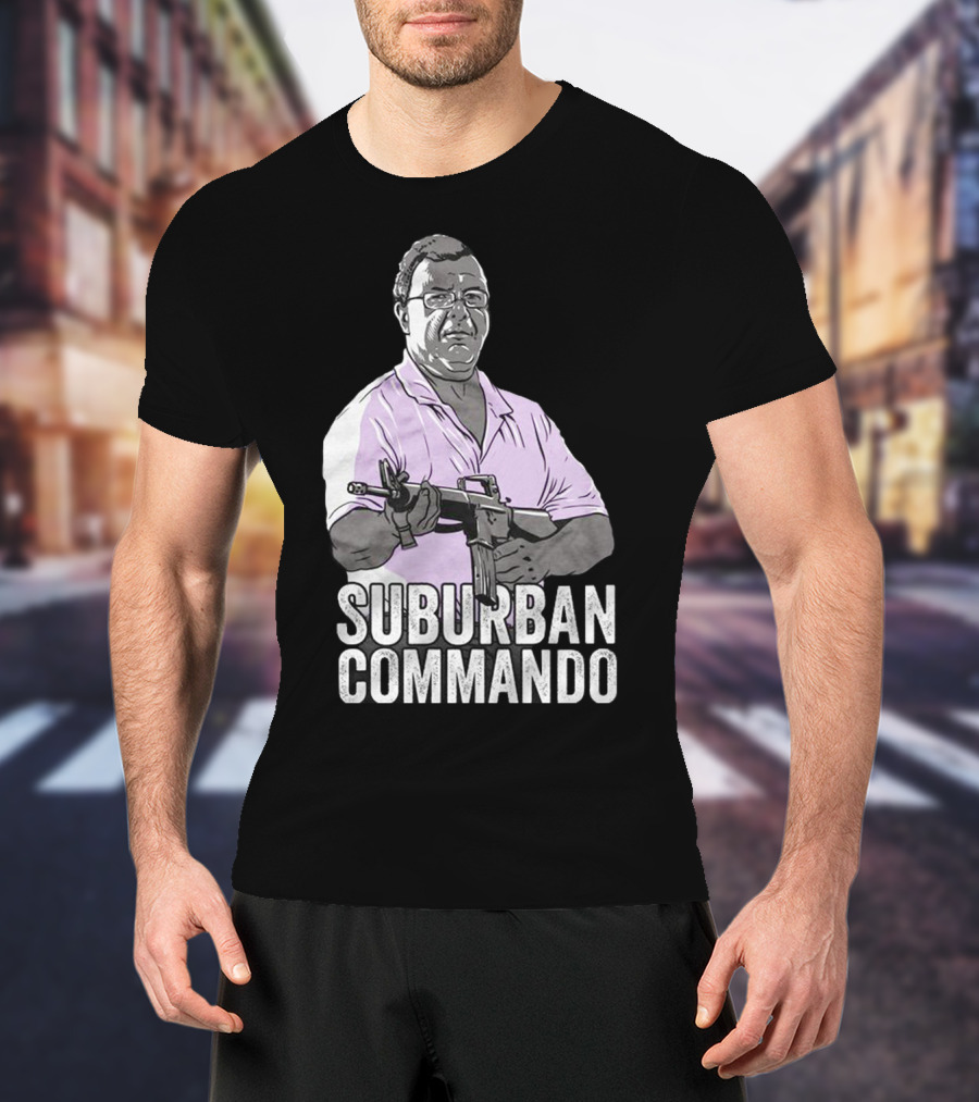 Suburban Commando Styled Humor With Retro Action Pose T-Shirt