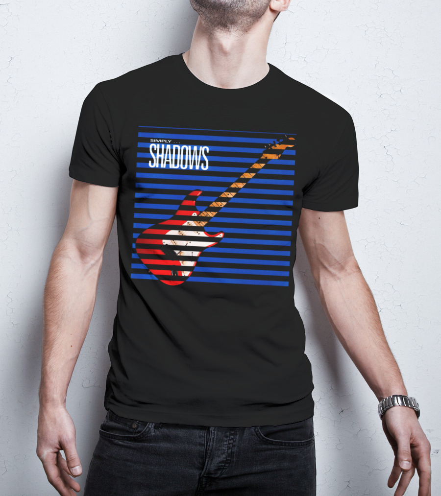 Simply Shadows Electric Guitar With Stripes T-Shirt