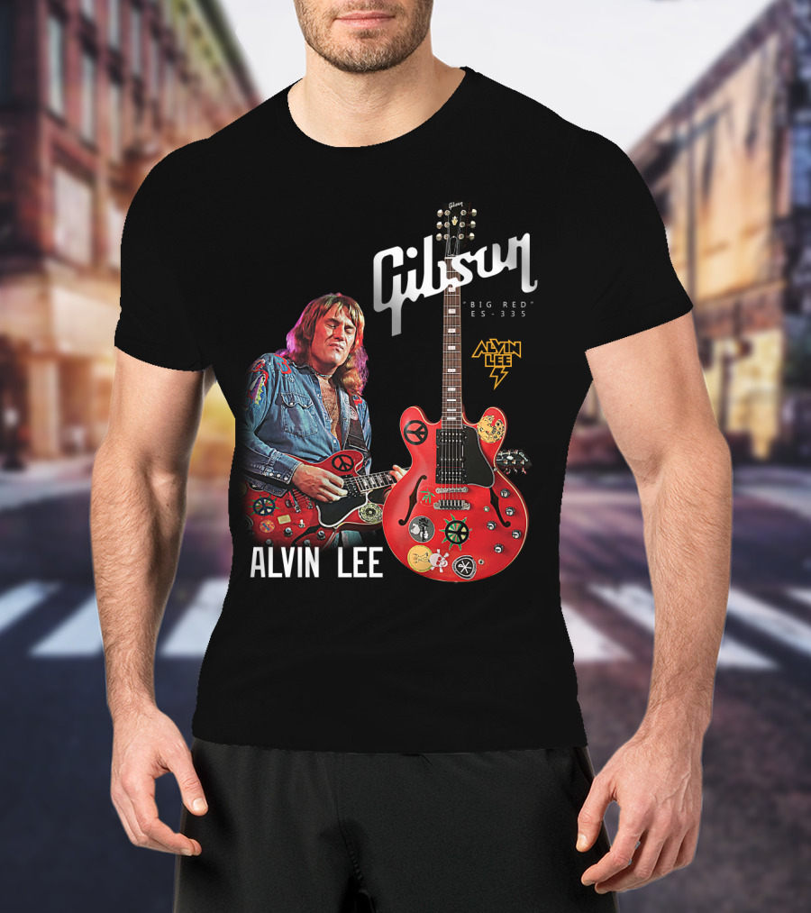 Gibson Big Red ES-335 Alvin Lee Guitar Iconic Rock Legend T-Shirt