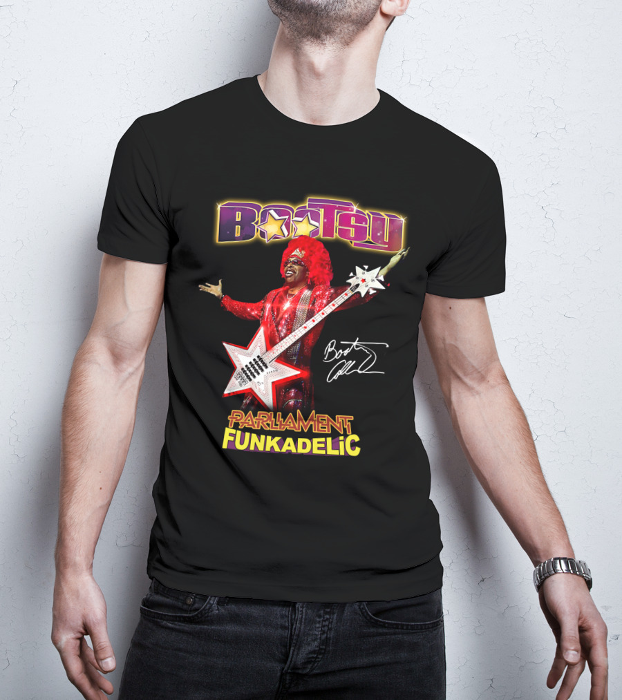 Bootsy Collins Parliament Funkadelic Star Bass Guitar Signature T-Shirt