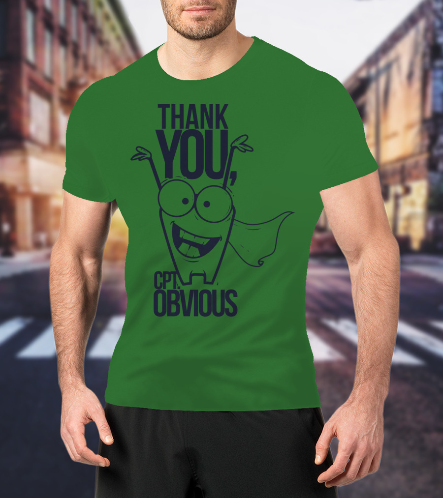 Thank You Cpt Obvious Superhero Cartoon T-Shirt