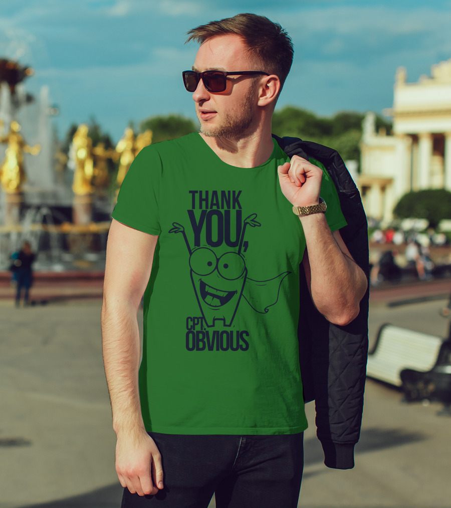 Thank You Cpt Obvious Superhero Cartoon T-Shirt