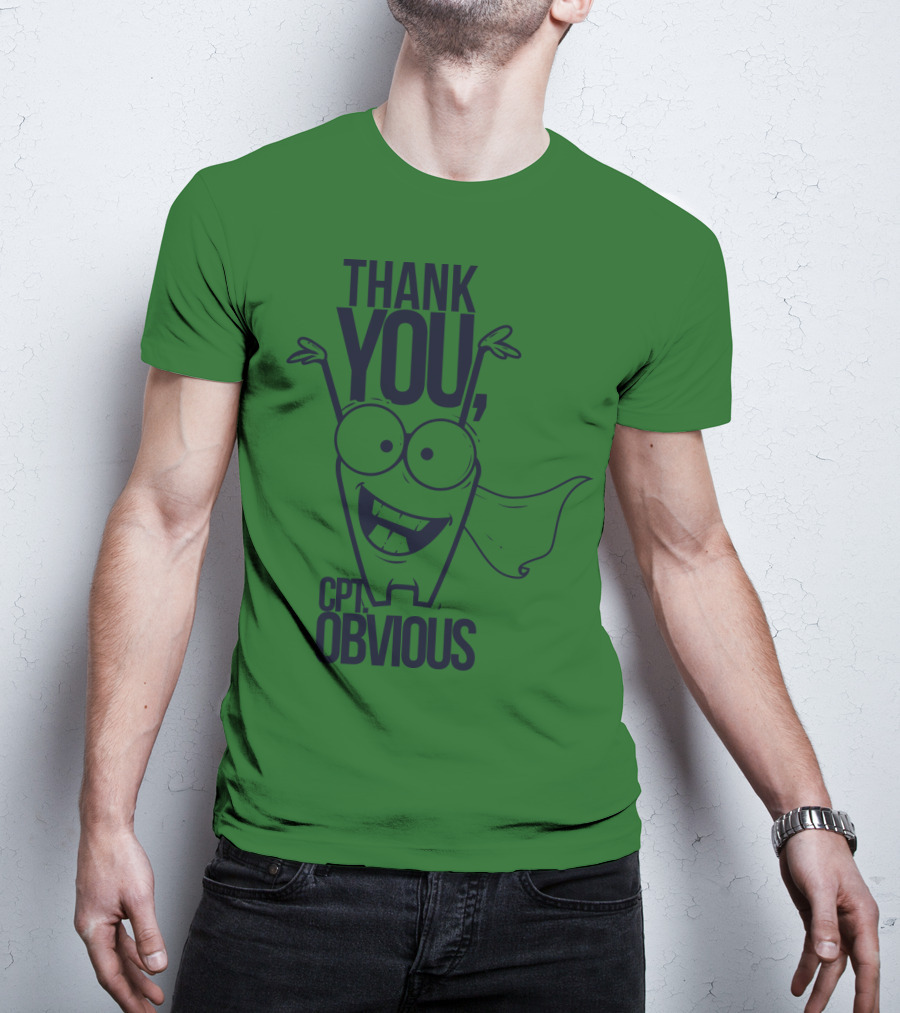Thank You Cpt Obvious Superhero Cartoon T-Shirt