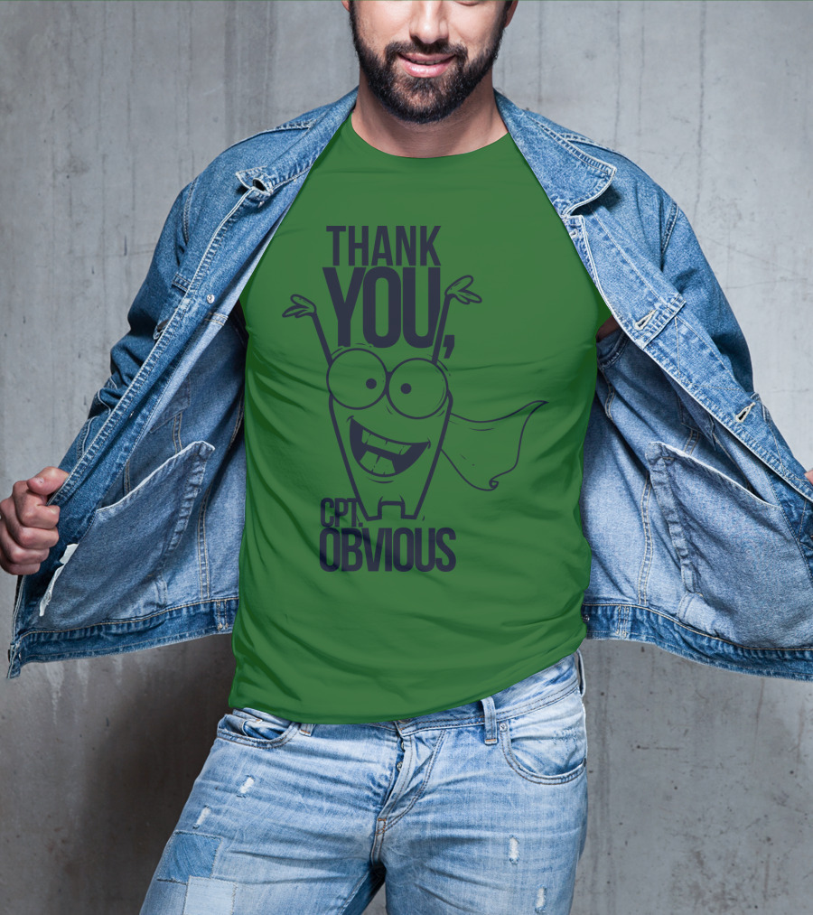 Thank You Cpt Obvious Superhero Cartoon T-Shirt