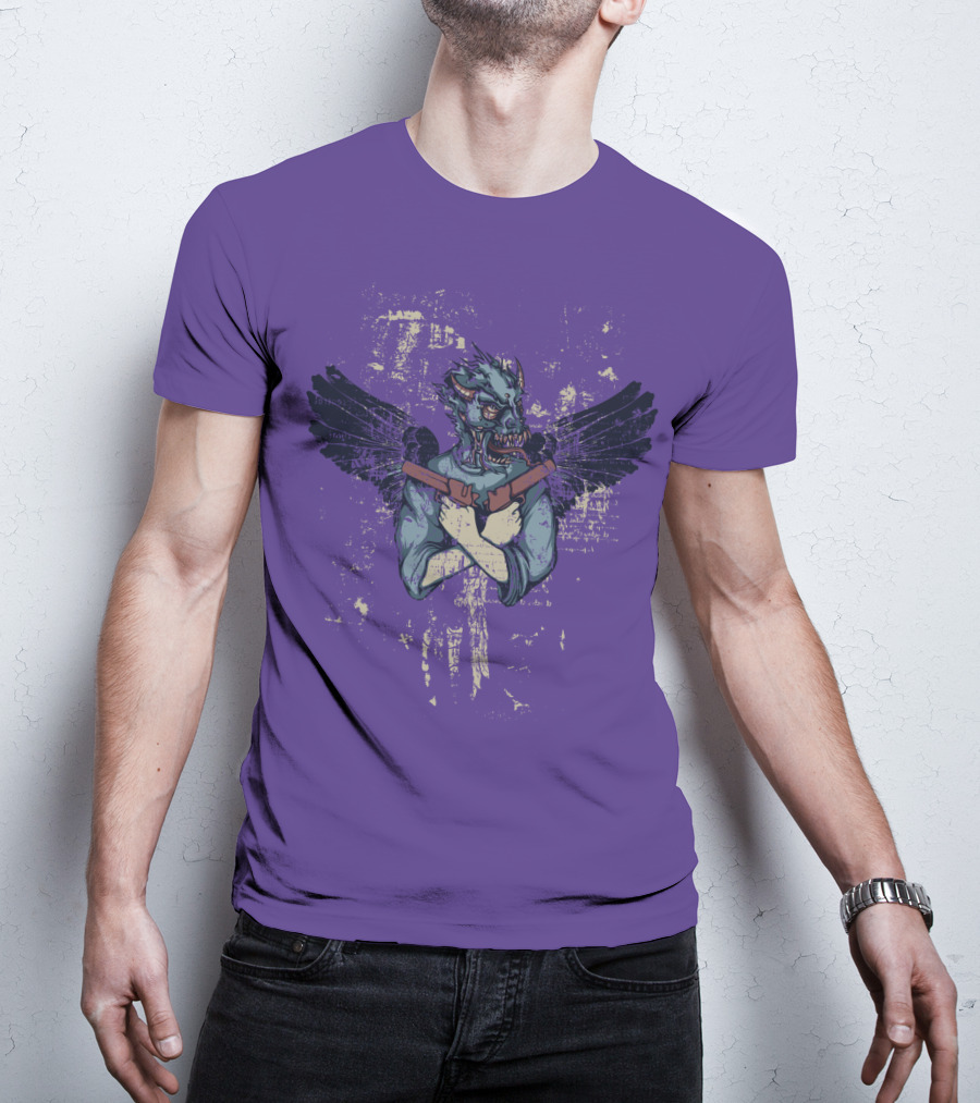 THE CHIM Winged Creature With Shielded Arms T-Shirt