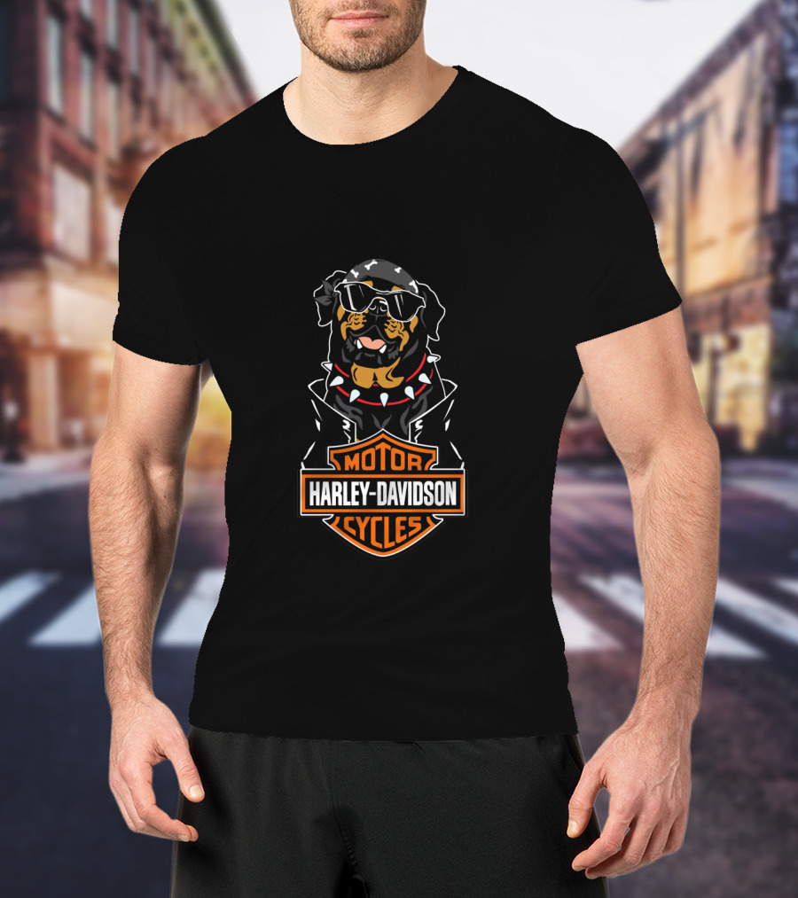 Rottweiler Harley Davidson Motorcycles T-Shirt