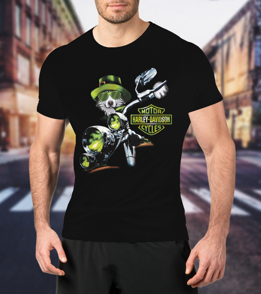 Alaskan Malamute Harley Davidson Cycles St. Patrick's Day Motorcycle Ride T-Shirt