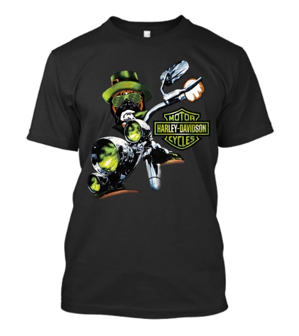 Boxer 18Hd Harley Davidson Motorcycles St. Patrick's Day Dog Rider T-Shirt