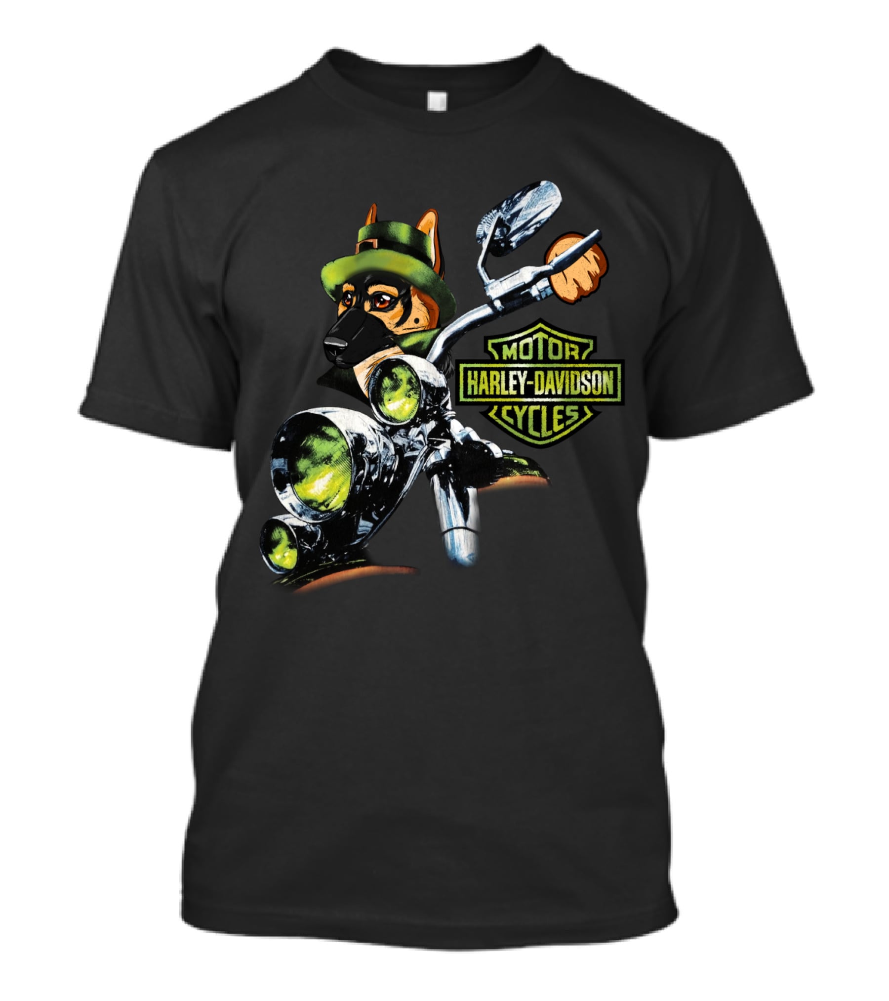 Harley Davidson Motor Cycles German Shepherd 18Hd T-Shirt