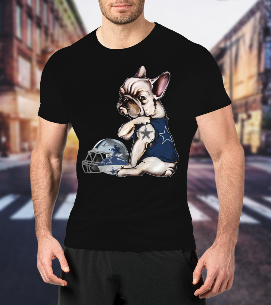 Dallas Cowboys Pug With Star Jersey And Helmet T-Shirt