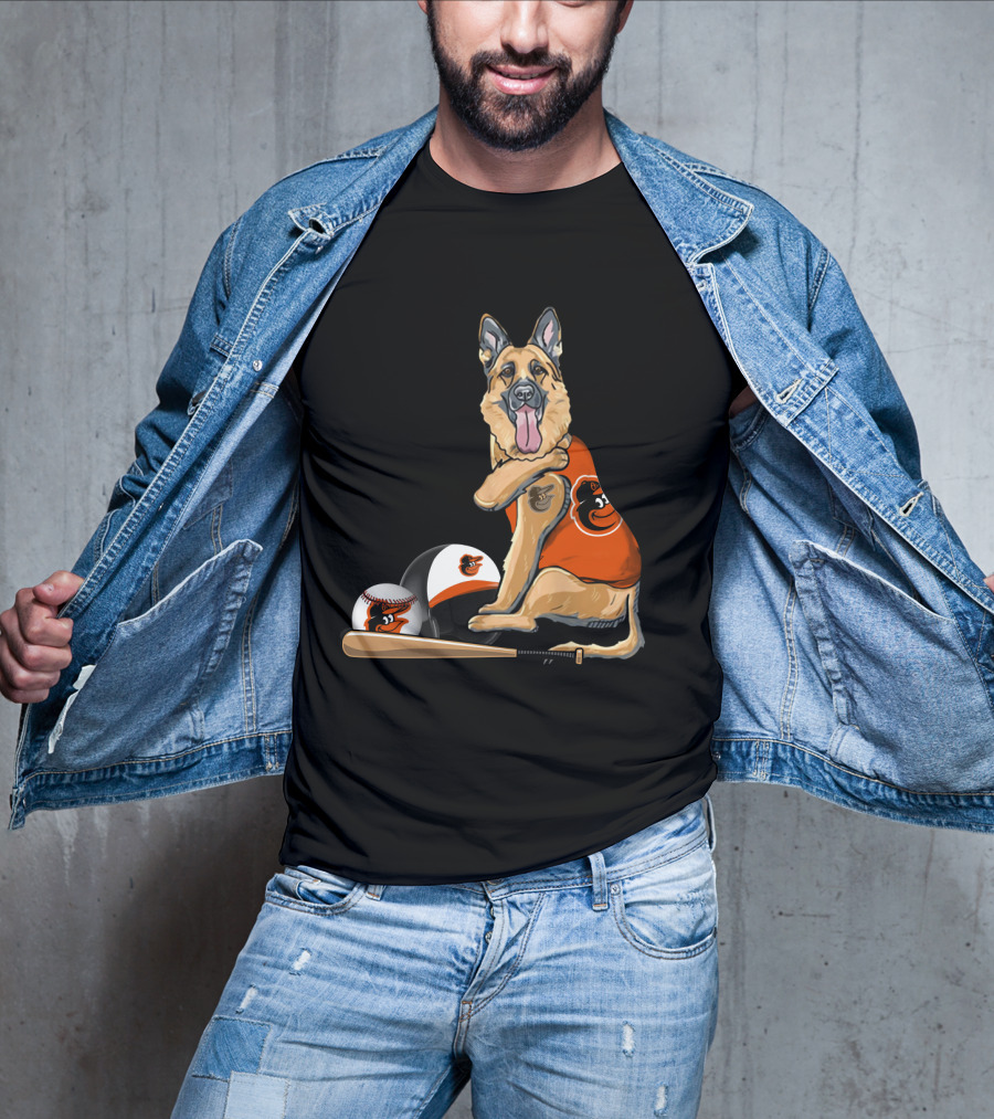 German Shepherds Baltimore Orioles Baseball Dog T-Shirt