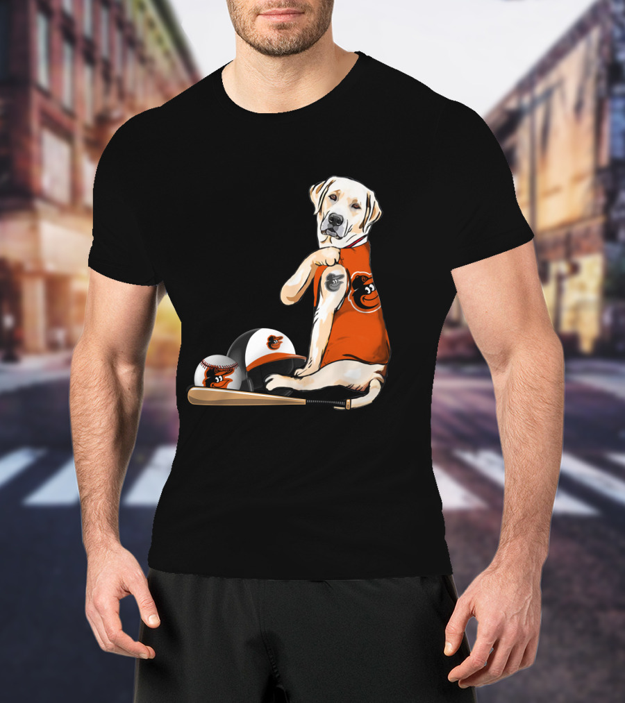Yellow Labradors Baltimore Orioles Baseball Retriever T-Shirt
