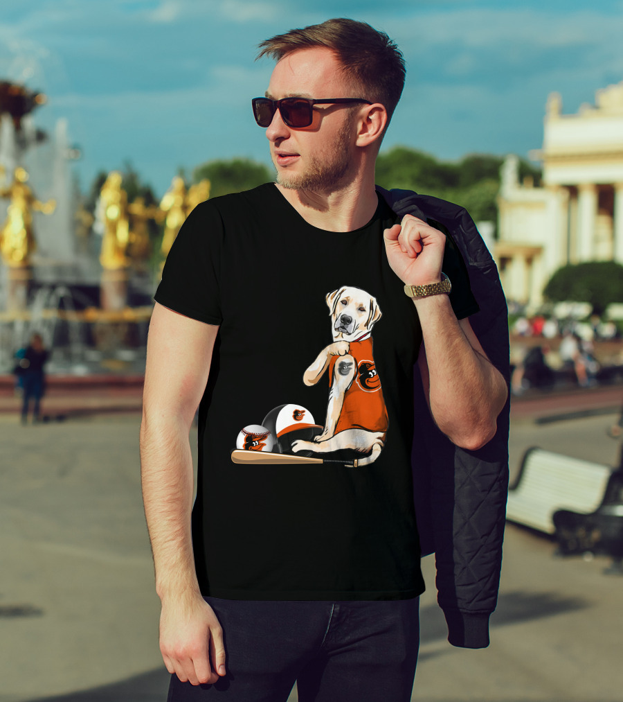 Yellow Labradors Baltimore Orioles Baseball Retriever T-Shirt