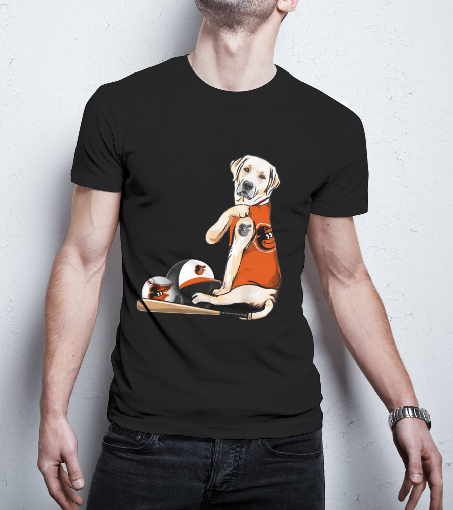 Yellow Labradors Baltimore Orioles Baseball Retriever T-Shirt