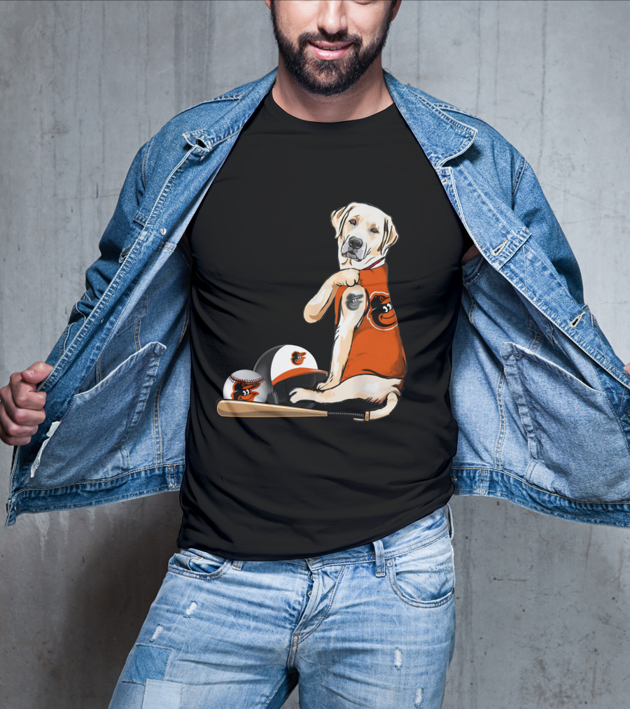 Yellow Labradors Baltimore Orioles Baseball Retriever T-Shirt