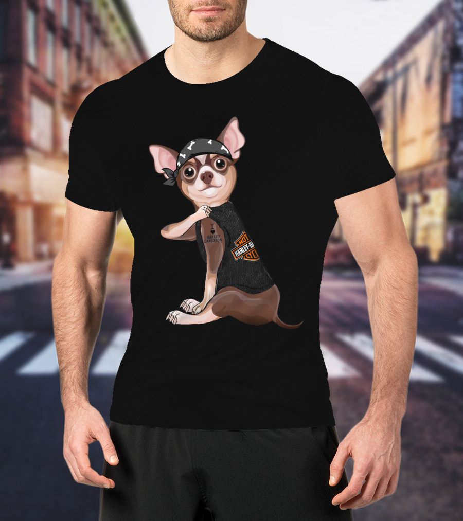 Harley Davidson Chihuahua Tattoo I Heart Harley Davidson T-Shirt
