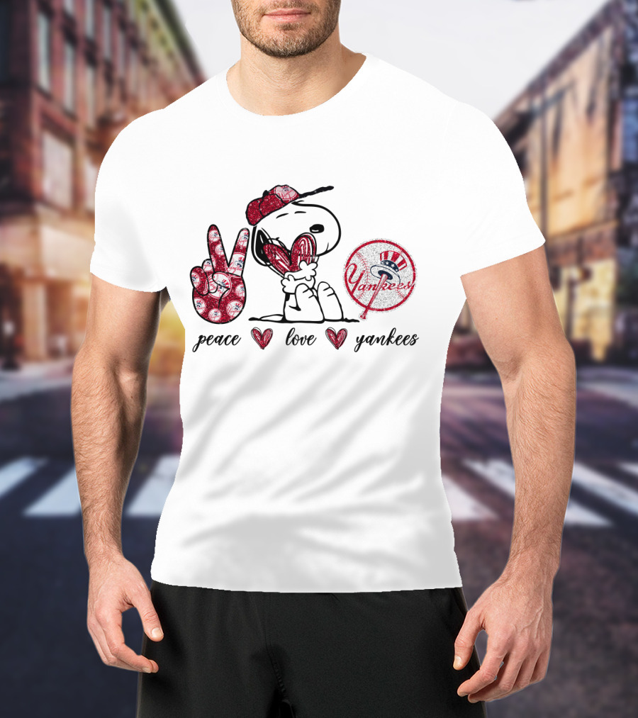 Peace Love Yankees Snoopy T-Shirt