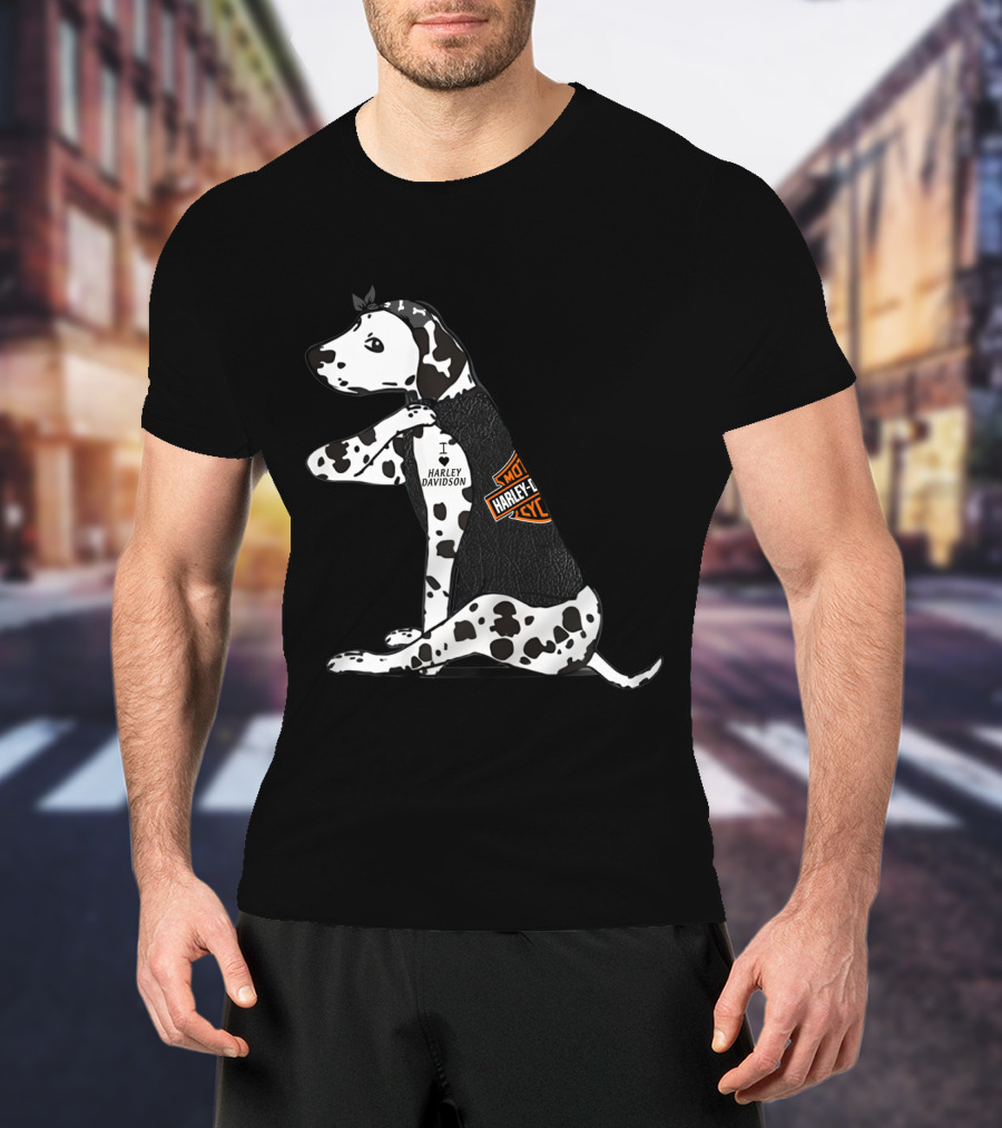 I Love Harley Davidson Great Dane Hd T-Shirt
