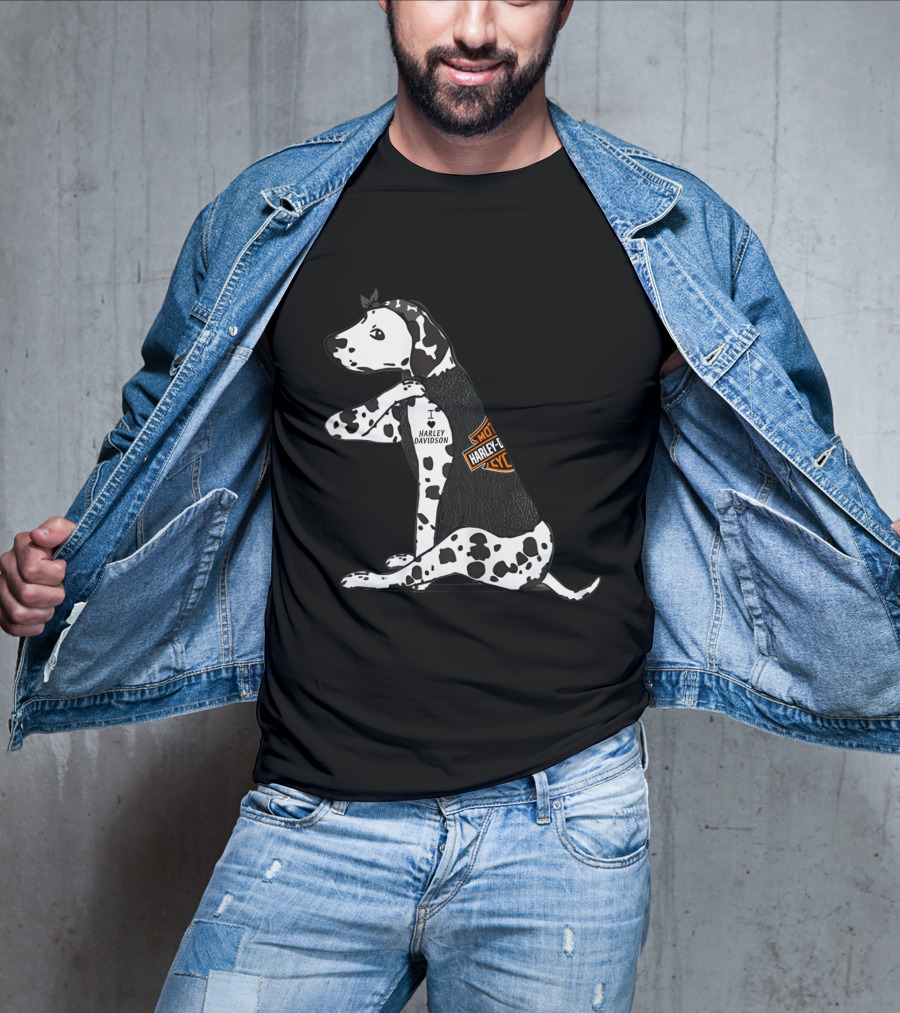 I Love Harley Davidson Great Dane Hd T-Shirt
