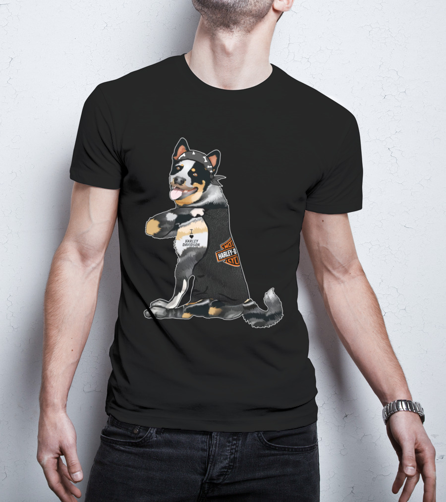 Australian Cattle Dog I Love Harley Davidson Hd T-Shirt