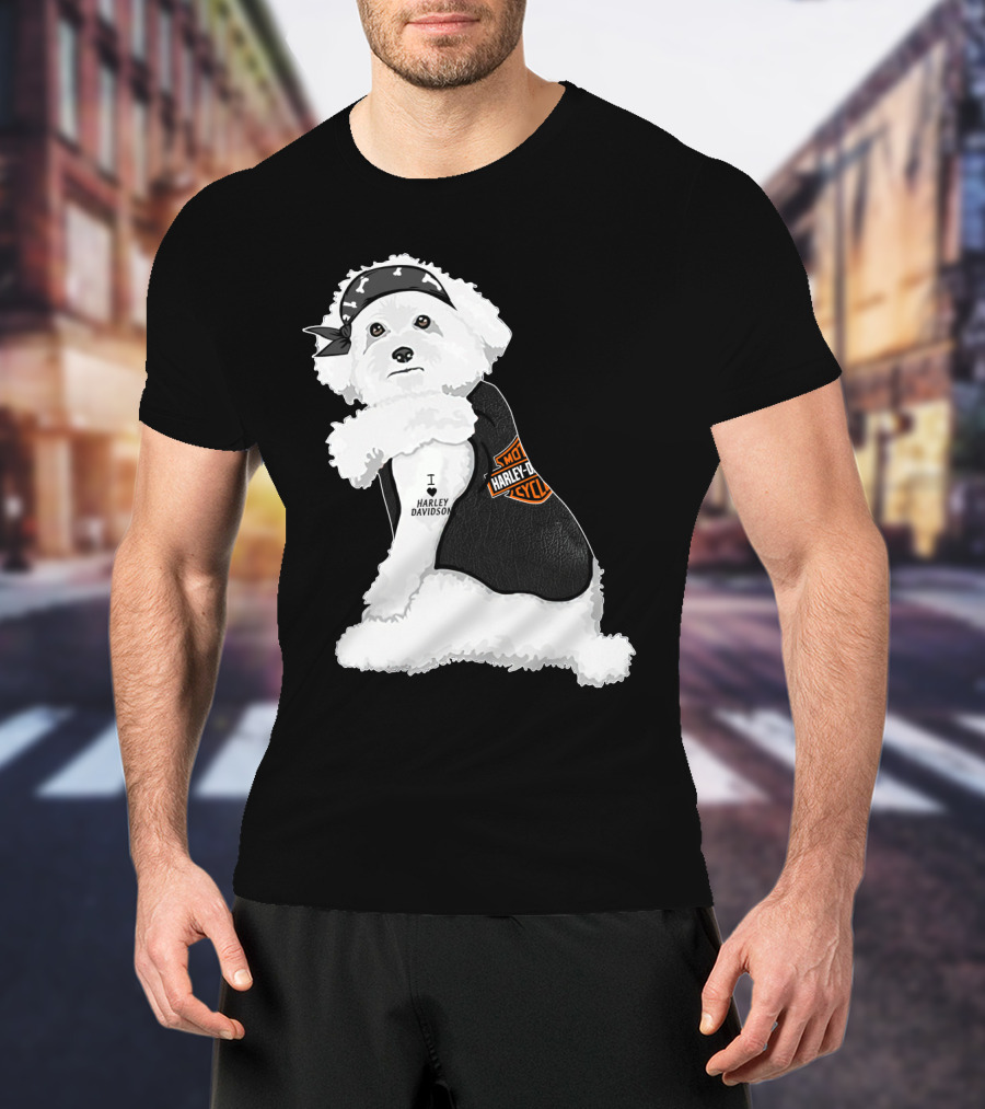 I Love Harley Davidson Bichon Frisé Hd T-Shirt