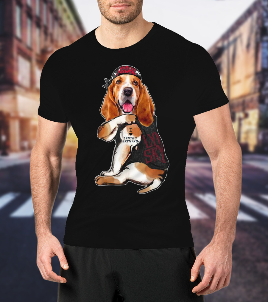 Lynyrd Skynyrd Basset Hound With Bandana T-Shirt