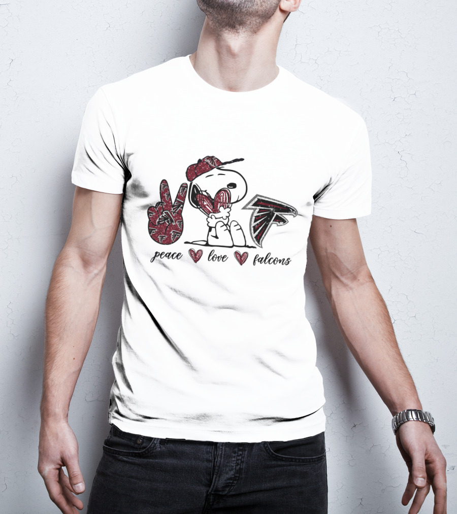 Peace Love Falcons Atlanta Snoopy T-Shirt