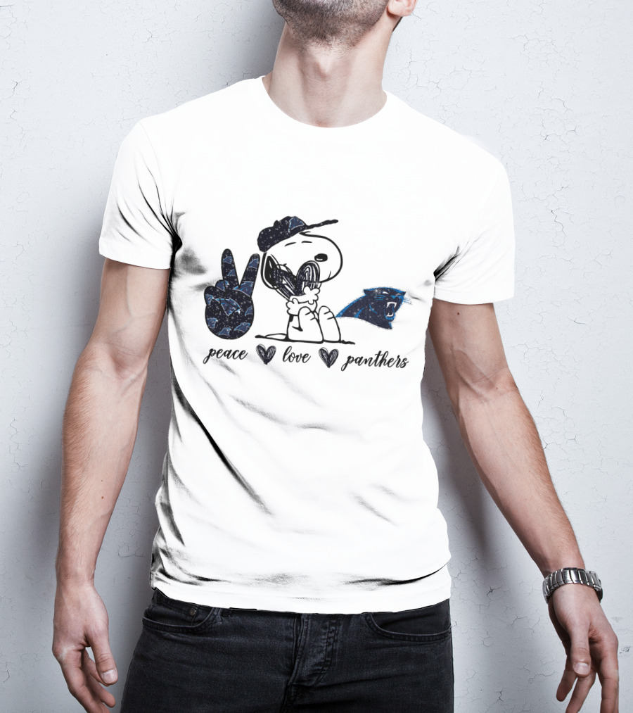 Peace Love Carolina Panthers Snoopy Fan T-Shirt